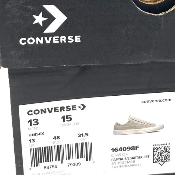 Converse Chuck Taylor OX Sneakers Low Top For Men Egret Canvas Casual 164098F - Picture 10 of 10